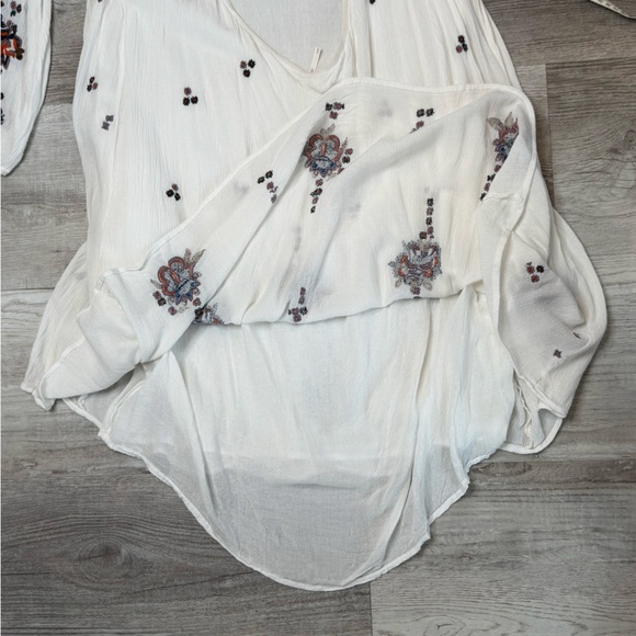 Free People Oxford White Floral Embroidered Bohemian Mini Dress Women’s Size M - Picture 8 of 16